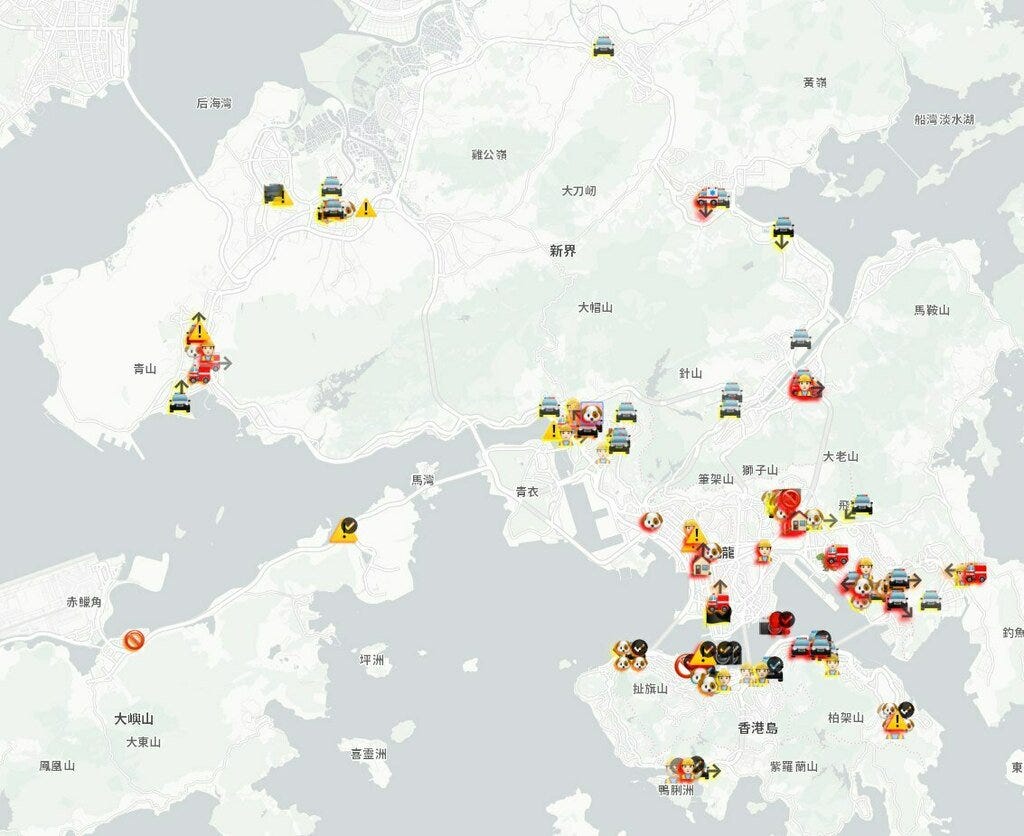 Hong Kong protests dataset illustration